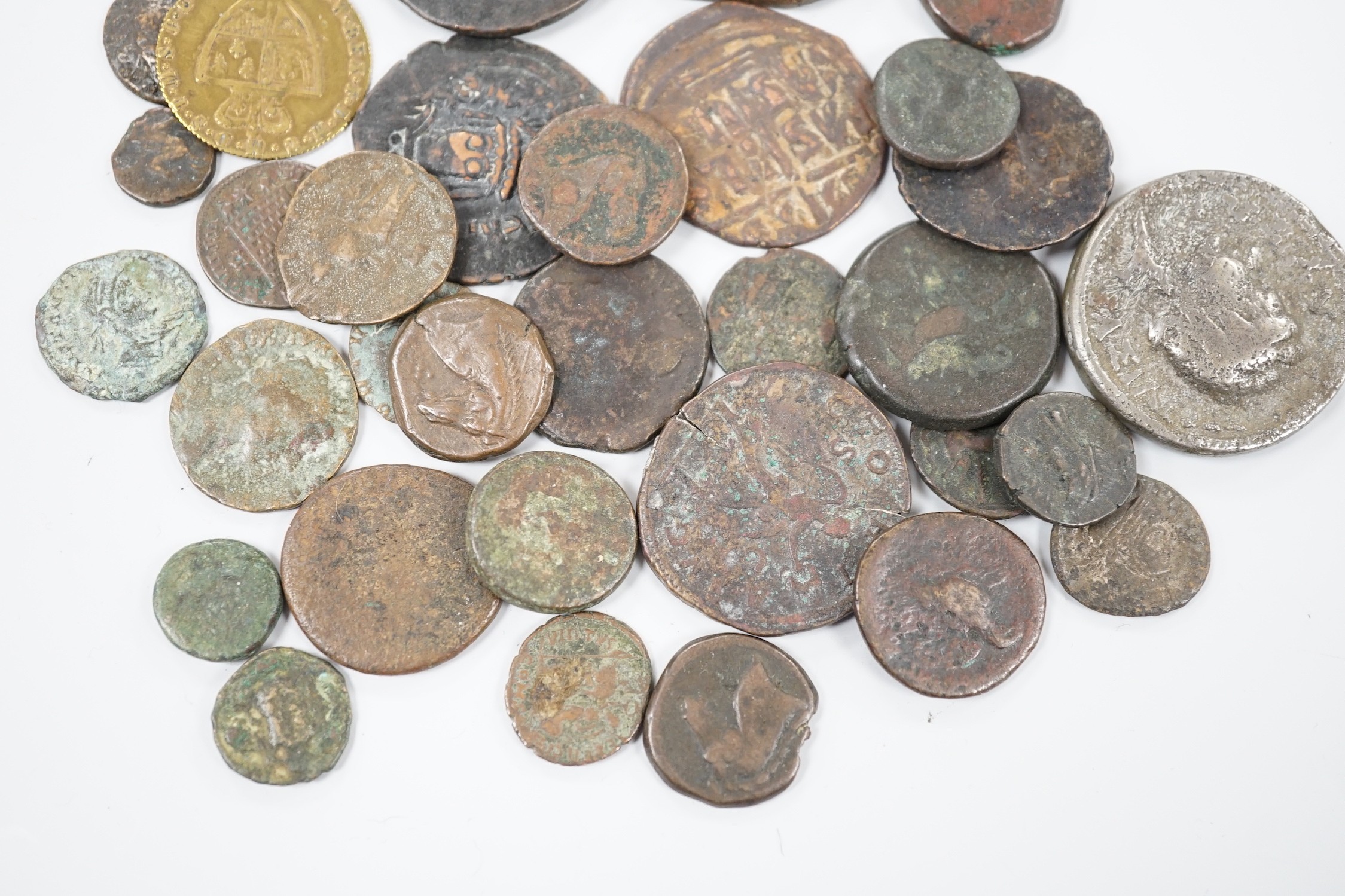 A selection of mixed Roman and later coins